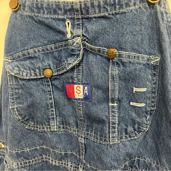 Vintage USA Works Denim Carpenter Overalls Size 40x32 Made In USA 100% cotton - Picture 6 of 12